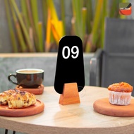 INPI HOUSE Signage Table Number - Table Number Sign, Tall - Cafe, Restaurant - Acrylic + Wood