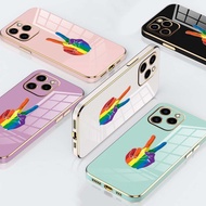 SZ113 Lovely fashion Rainbow Samsung Galaxy A23 A24 A25 A32 A52 A52s A53 5G Luxury Casing Plating TPU Phone Case Soft Shell Cover