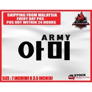 [M STICKERS] ARMY KOREA WORD CAR STICKERS STICKER KERETA KPOP BTS