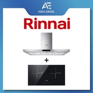 RINNAI RH-C249-SSR 90CM CHIMNEY HOOD + RINNAI RB-7012H-CB 2 ZONE INDUCTION HOB WITH TOUCH CONTROL