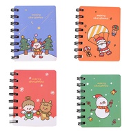 LU Mini Portable Notebook Christmas Series Coil Notepad Notebook Rollover Coil Notebook School Suppl