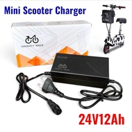 Mini Scooter Charger 24V 12Ah 7Ah Lead Battery Power SupplyCharger Adapter Ebike Electric Scooter 24