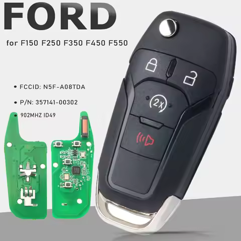 KEYECU N5F-A08TDA for Ford F150 250 2015-2020 Flip Remote Key FSK 902MHz PCF7945P/HITAG PRO 49 Chip 