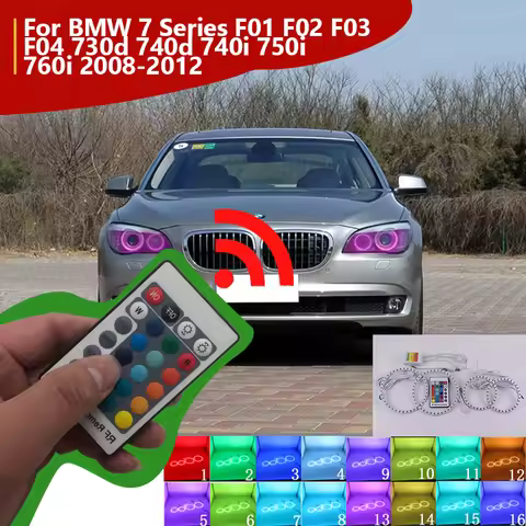 Multi-Color Ultra bright RGB LED Angel Eyes kit with RF remote For BMW 7 Series F01 F02 F03 F04 730d