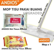Mop Tisu Pakai Buang Wet Dry Wipe Tissue Wipes Kertas Pengelap Lantai Floor Clean Magik Lap Rambut H