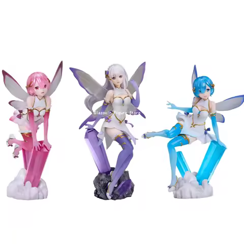 Original Genuine elCOCO Re: Zero Starting Life in Another World 22cm Rem Ram Emilia Action Figures C