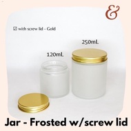 Vases &amp; Vessels♝Glass Jar (Candle Jar) - Frosted with screw lid (120ml / 250ml capacity)