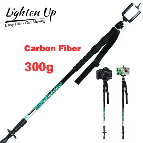 300g Trekking Pole Photography Pole Monopod Carbon Walking Pole Ultra-Light Camera Stand Crutch Retr