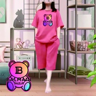 Setelan kulot 3/4 jumbo wanita dewasa motif bear bal