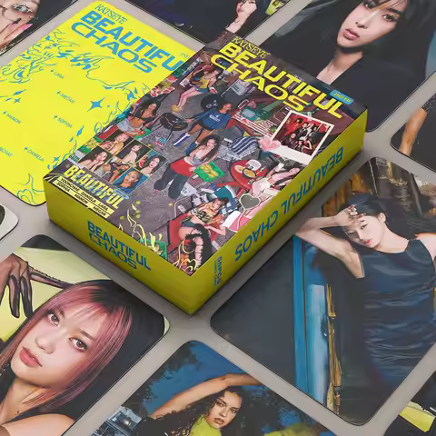 55Pcs/Set Kpop KATSEYE Album Gabriela Group Lomo Cards BEAUTIFUL CHAOS laser HD Printd MANON MEGAN Y