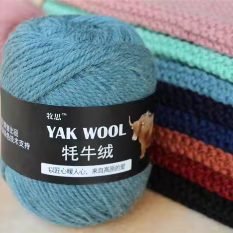 1pc 100g Wool Yarn for Hand Knitting Sweater Yak Wool Croche Yarn Needle 4.5mm 3 PLY Fine Dyed