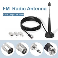 【2026new】FM DAB TV Radio Antenna Magnetic Base 3-meter Cable High Gain 9dbi Telescopic