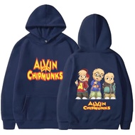 Soft Comfortable Cartoon Hoodie Alvin and The Chipmunks Green Red Navy Blue Long Sleeve Hoody Sweats
