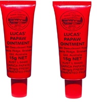 Two Tubes of Lucas' Papaw Ointment 15g with Lip Applicator