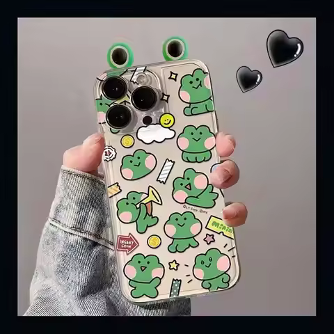 Cute 3D Frog Eyes Case Cover For OPPO Reno 10 5G 11 10 Pro Plus 11F 6 8 Pro 5 6 Lite 8T 4 5F 7Z 8Z 5