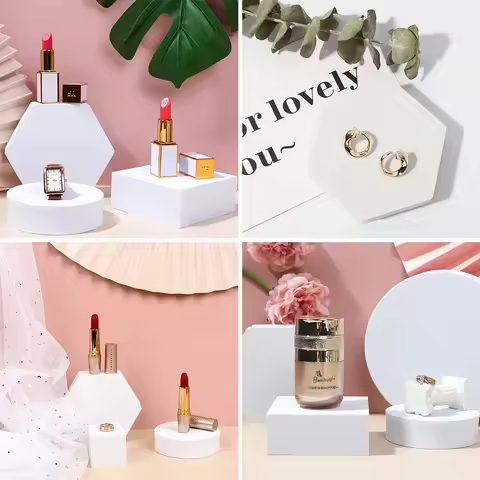 Photo Studio Photography Backdrops Accessories White 3D Cube Shoot Background Ornaments Jewelry Cosm