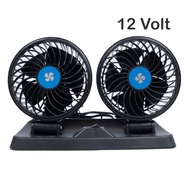 Portable Car Fan/Kipas Angin Mobil 5/12 volt 360 Derajat Double Head USB Dengan 3 Kecepatan