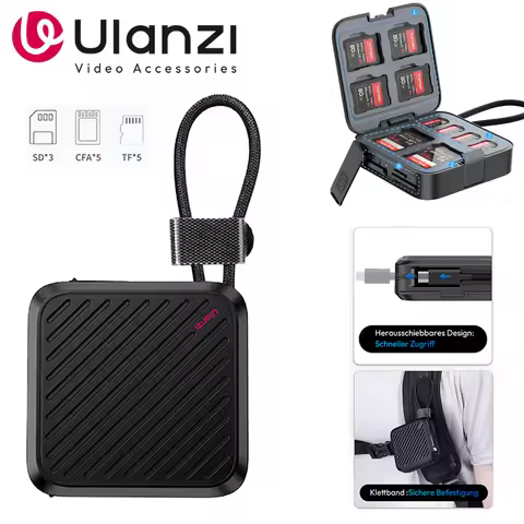 Ulanzi CRC10 3 IN 1 Memory Card Case Reader Box For CFA/Micro SD/TF With Type-C Wire USB 3.2 Port 10