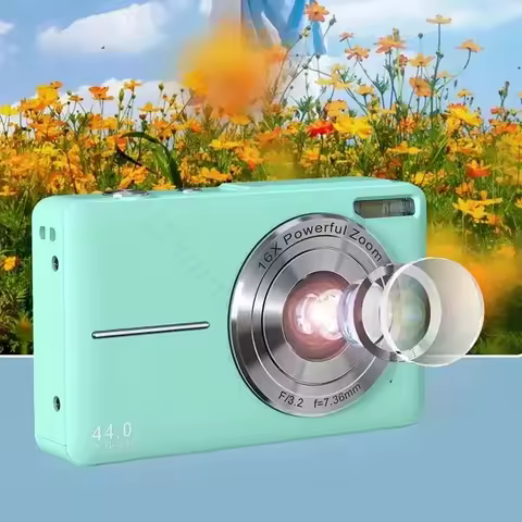 44MP Ultra HD 1080P Digital Camera Children Camera with 16x Zoom Compact Outdoor Anti-Shake Cameras 