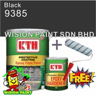 black 9385 / KTH EPOXY ( 5L ) + ( FREE 7" ROLLER SET ) Floor Epoxy Paint (4L+1L Hardener) Brand: KTH m