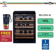 Tuscani BELLONA 45 Wine Cellar Chiller Cooler Cabinet 42 Bottles With Digital Display Single Zone - 
