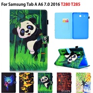 Fashion Painted Case For Samsung Galaxy Tab A a6 7.0 2016 T280 SM-T280 SM-T285 Cover Tablet Silicone PU Leather Stand Case