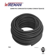 32MM (1 1/4") BLACK PVC FLEXIBLE CORRUGATED CONDUIT (25MTR)