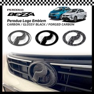 Perodua Bezza 2016-2024 PERODUA Logo Emblem Carbon Fiber Black Front Rear Car Emblem Logo Accessorie