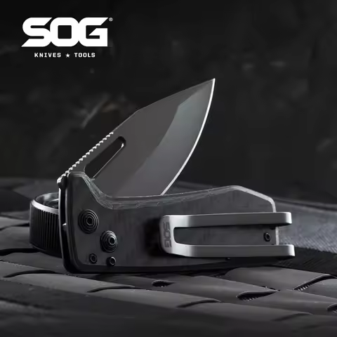 SOG Premium Mini Pocket Knife - Ultra Lightweight (34g) EDC Folding Knives w/ S35VN Titanium Coated