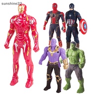 SN  Luminous Hand Movable Kids Fans Birthday Gifts Marvel Avengers Iron Man Hulk Superhero Action Figure Classic GK Toy nn