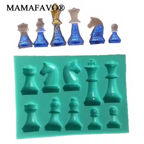 3D Chess Silicone Fondant Mold Polymer Clay Resin Molds Cake Baking Decorating Tools Chocolate Candy