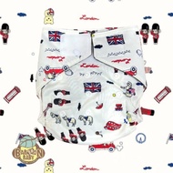 Babaon Baby Washable Diaper Pants(Tape) With 5tion Charcoal Bamboo Absorbent Pad (London Design)