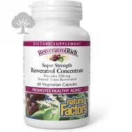 Natural Factors ResveratrolRich Resveratrol Concentrate Super Strength 60 Vegetarian Capsules RBF6