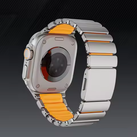 Magnetic Titanium Band for iWatch S10 S11 Ultra 1 2 3 Men Durable Silicone Strap for Apple Watch