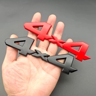 3D Metal Red Chrome Black Logo 4x4 Emblem Letters Decal Rear Trunk Car Emblem for Toyota Tundra 4x4 
