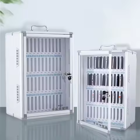 Portable Suitcase Mobile Phone Custody Safe Deposit Box Wall Mounted Smartphone Storage Aluminum All