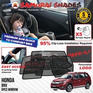 (5-Yrs Warranty) HONDA BRV BR-V SAMURAI SHADES Premium Magnetic Sunshade Car Sun Shade