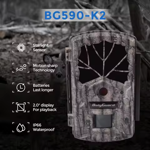 BolyGuard BG590 Trail Camera HD 940nm No-Glow Starlight Sensor Night Vision 45MP/1080P 0utdoor Wildl