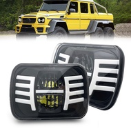 2X7 Inch Square LED Headight 5x7 7x6 Headlamp with DRL Turn Signal for Jeep Wrangler YJ Cherokee XJ 