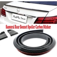 Samurai Rear Bonnet Spoiler Carbon Print Car Rubber Strip Myvi, Axia,Vios,City, Accord, Aruz ,Univer