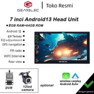 GEARELEC Double Din Universal Android13 Head Unit 7inch 4+64G Support GPS/Youtube/WIFI/48 Themes