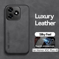 Leather Casing For Honor X5C Plus 4G HonorX5CPlus X5C+ X5CPlus Phone Case Luxury Car Magnetic Stand 
