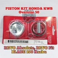 Piston Kit set Kwb Asli Original Motor Honda Blade 110 Karbu Absolute Revo Revo Fit Ukuran Os Over