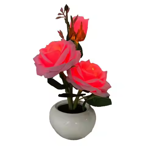 Flower Night Light LED Table Light Soft Lighting Roses Bedside Table Lamp Flower Night Lights Rose F