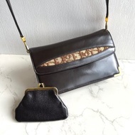 絕版中古包 Dior酒紅老花拼皮子母包 單肩包 側背包 古董包 復古