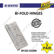 E-SWING Stainless Steel SUS 304 BI-FOLD Hinges With 2 Ball Bearing BF102-SS2BB (4" x 2  7/8" x 2.5mm