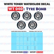 Hot wheels white toner decal WT040 (Tyre Bomb)