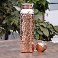 Copper Water Bottle Handmade Leak Proof Copper Vessel For Travel Copper For Drinking Water - 1000 Ml Pack of 1