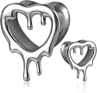 1 Pair Classic Love Teardrop for Stretched Ears Hypoallergenic 316 Stainless Steel Earrings cuff Tun