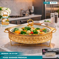 Round Ceramic Buffet Gold Food Warmer/